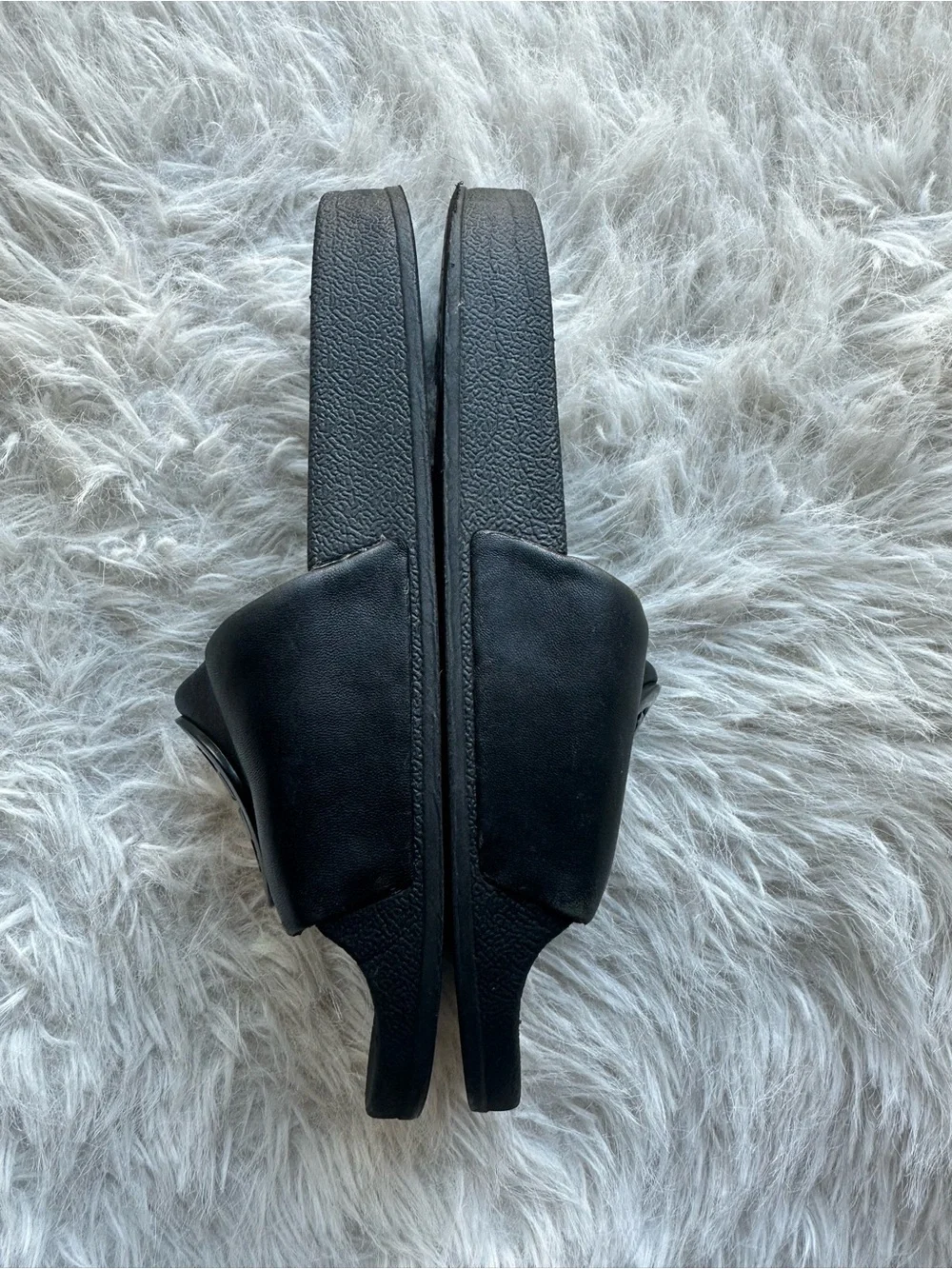 Tory Burch women’s Black Leather double T Logo Lina Slide Sandals 7